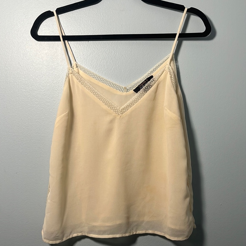 • Forever 21 Contemporary Lace Cream Cami Top